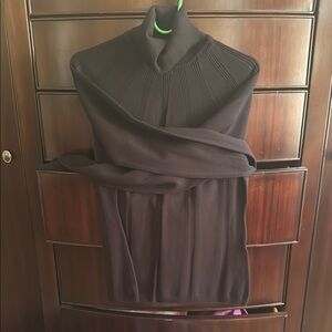 White House Black Market Brown Sleeveless Turtleneck Sweater